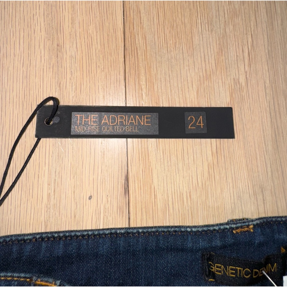 Genetic Denim The Adriane Mid-Rise Quilted Bell Jeans Dark Seafoam Size 24 NWT - Picture 5 of 10